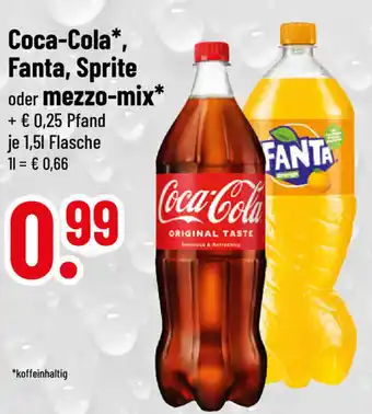 trinkgut Coca-Cola*, Fanta, Sprite oder mezzo-mix 1,5 L Flasche Angebot