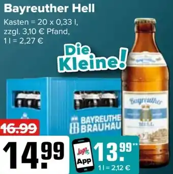 Logo Getränkemarkt Bayreuther Hell 20x0,33 L Angebot