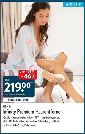 Aldi Nord Silk'n Infinity Premium Haarentferner Angebot