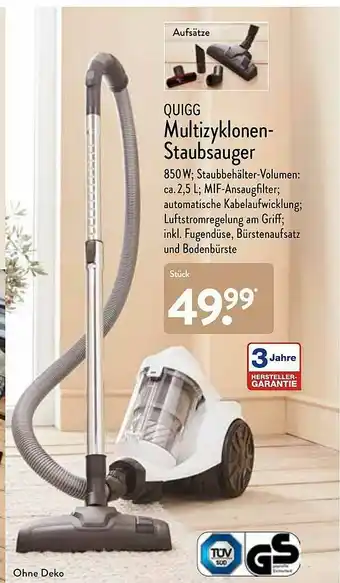 Aldi Nord Quigg Multizyklonen-staubsauger Angebot