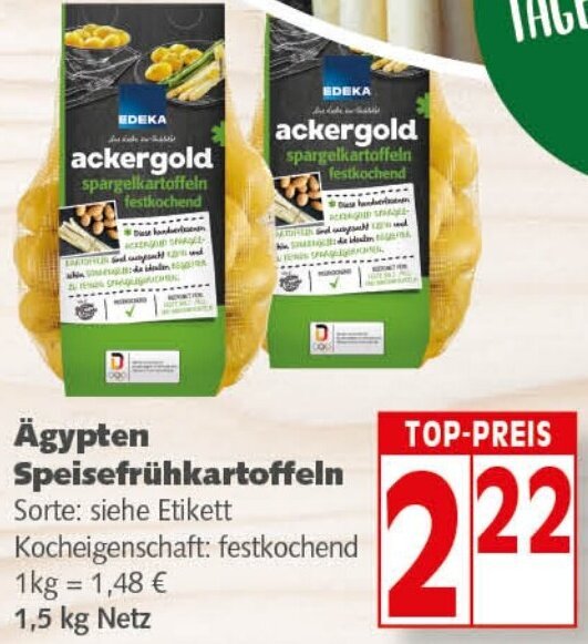 Elli Markt Ägypten Speisefrühkartoffeln 1,5 kg Netz Angebot