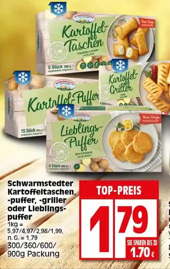 Elli Markt Schwarmstedter Kartoffeltaschen, -puffer, -griller oder Lieblings-puffer  300/360/600/ 900g Packung Angebot