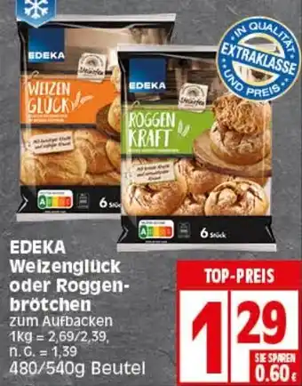 Elli Markt EDEKA Weizenglück oder Roggenbrötchen 480/540g Beutel Angebot