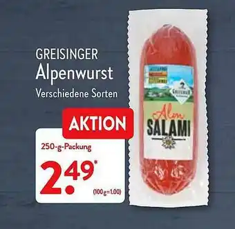 Aldi Nord Greisinger Alpenwurst Angebot