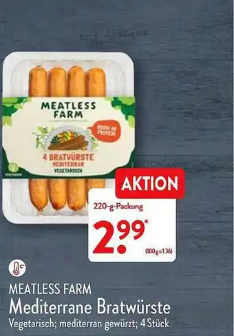 Aldi Nord Meatless Farm Mediterrane Bratwürste Angebot