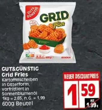 Elli Markt GUT&GÜNSTIG Grid Fries 600 g Beutel Angebot