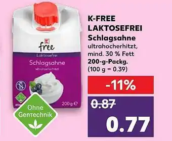 Kaufland K-free Laktosefrei Schlagsahne Angebot