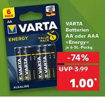 Kaufland Varta Batterien AA Oder AAA >energy< Angebot