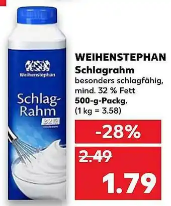 Kaufland Weihenstephan Schlagrahm Angebot