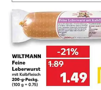 Kaufland Wiltmann Feine Leberwurst Angebot