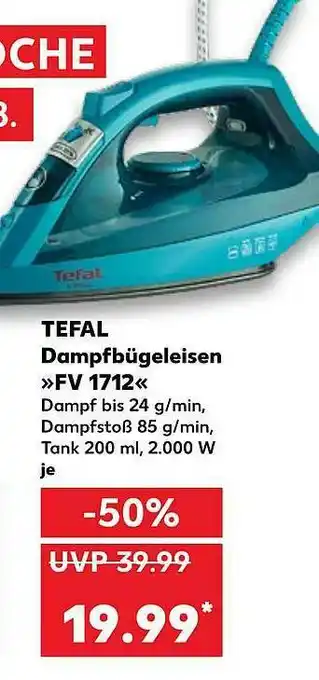 Kaufland Tefal Dampfbügeleisen >FV 1712< Angebot