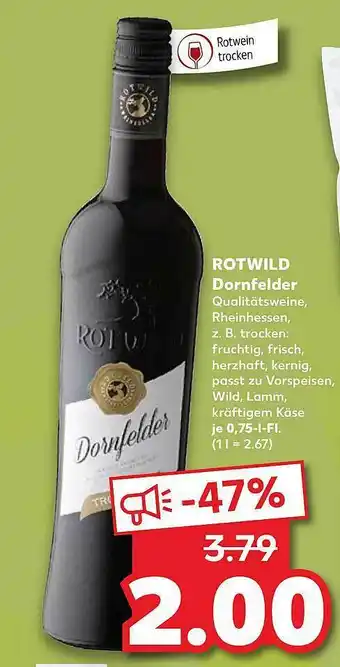 Kaufland Rotwild Dornfelder Angebot