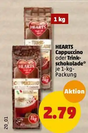 PENNY Hearts Cappuccino Oder Trinkschokolade Angebot