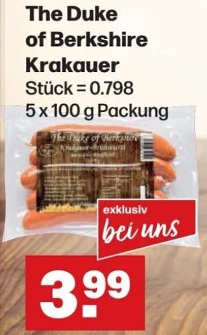 Handelshof The Duke of Berkshire Krakauer 5 x 100 g Packung Angebot