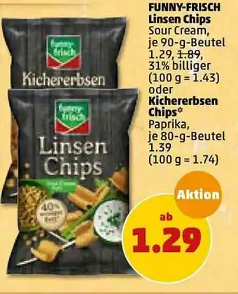 PENNY Funnyfrisch Linsen Chips Oder Kichererbsen Chips Angebot