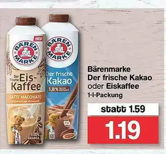 Famila Nord West Bärenmarke Der Frische Kakao Oder Eiskaffee Angebot