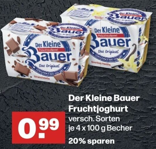 Handelshof Der Kleine Bauer Fruchtjoghurt 4 x 100 g Becher Angebot