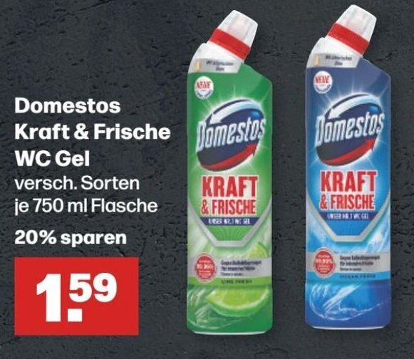 Handelshof Domestos Kraft & Frische WC Gel 750 ml Flasche Angebot