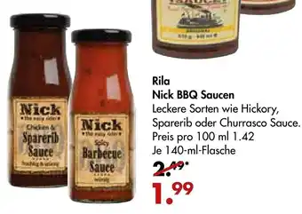 Galeria Markthalle Rila Nick BBQ Saucen 140ml Angebot