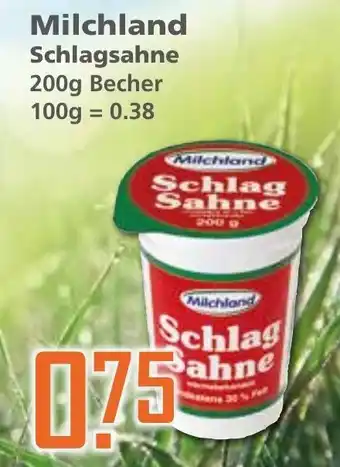 Klaas und Kock Milchland Schlagsahne 200g Becher Angebot