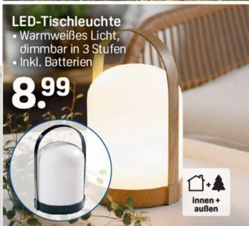 Rossmann LED-Tischleuchte Warmweißes Licht, dimmbar in 3 Stufen • Inkl. Batterien Angebot
