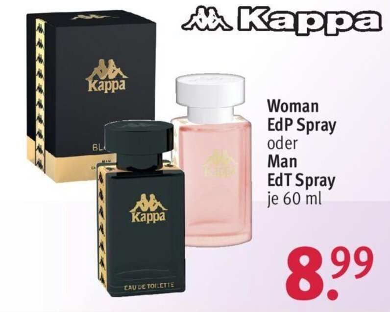 Rossmann Kappa Woman EdP Spray oder Man EdT Spray 60ml Angebot
