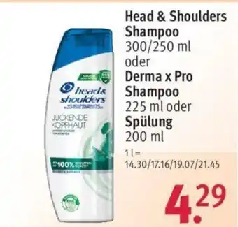 Rossmann heads shoulders Shampoo 300/250 ml Angebot