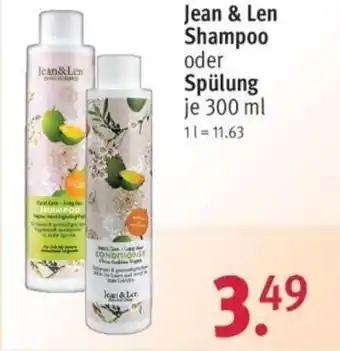 Rossmann Jean & Len Shampoo oder Spülung je 300 ml Angebot