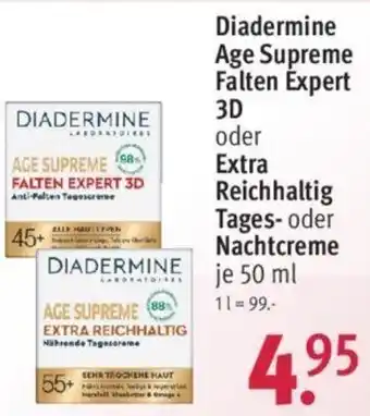 Rossmann Diadermine Age Supreme Falten Expert 3D oder Extra Reichhaltig Tages- oder Nachtcreme je 50 ml Angebot