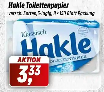 Simmel Hakle Toilettenpapier versch. Sorten,3-lagig, 8 x 150 Blatt Packung Angebot