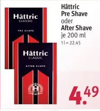 Rossmann Hâttric Pre Shave oder After Shave je 200 ml Angebot