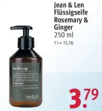 Rossmann Jean & Len Flüssigseife Rosemary & Ginger 250 ml Angebot