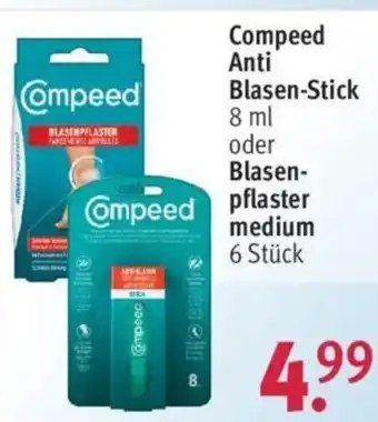 Rossmann Compeed Anti Blasen-Stick 8 ml oder Blasenpflaster medium Angebot