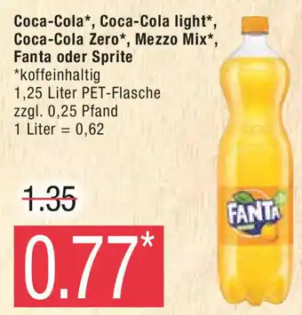 Marktkauf Coca-Cola*, Coca-Cola light*, Coca-Cola Zero*, Mezzo Mix*, Fanta oder Sprite * 1.25L Angebot