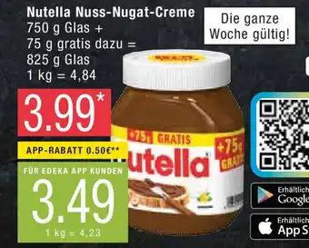 Marktkauf Nutella Nuss-Nugat-Creme 825 g Glas Angebot