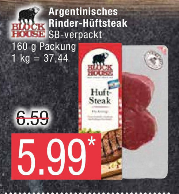 Marktkauf BLOCK HOUSE Argentinisches Rinder-Hüftsteak 160g Angebot