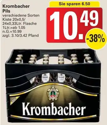 WEZ Krombacher Pils Kiste 20x0,5 L/24x0,33 Ltr. Flasche Angebot