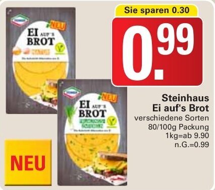 WEZ Steinhaus Ei auf's Brot 80/100g Packung Angebot
