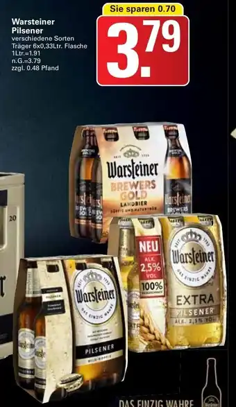 WEZ Warsteiner Pilsener Träger 6x0,33Ltr. Flasche Angebot