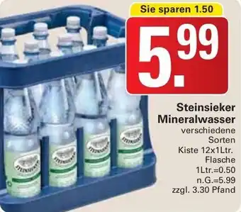 WEZ Steinsieker Mineralwasser Kiste 12x1Ltr. Flasche Angebot