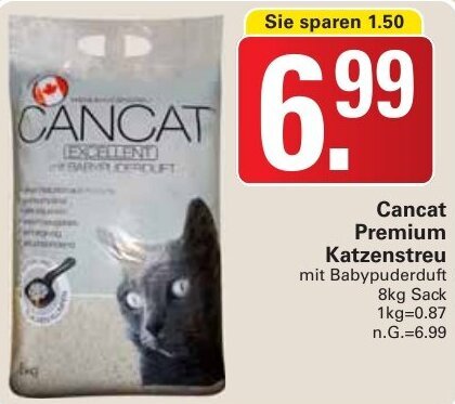 WEZ Cancat Premium Katzenstreu 8kg Sack Angebot