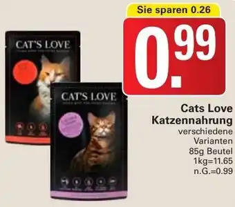 WEZ Cats Love Katzennahrung 85g Beutel Angebot