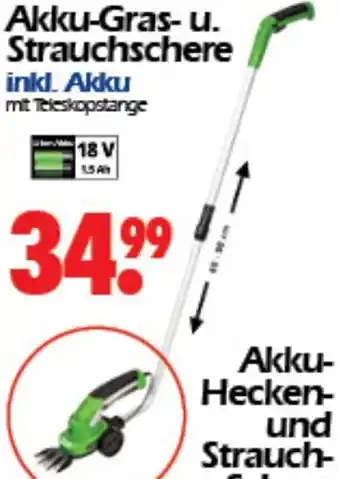 Wreesmann Akku-Gras- u. Strauchschere inkl. Akku Angebot