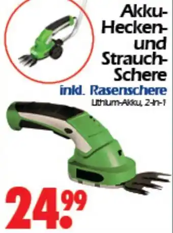 Wreesmann Akku-Hecken- und Strauch-Schere inkl. Rasenschere Angebot