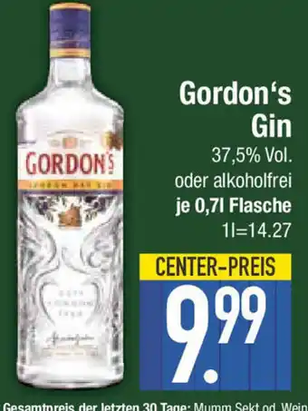 E-Center Gordon's Gin 37,5% Vol. Angebot