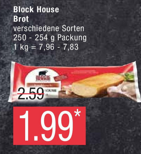 Marktkauf Block House Brot verschiedene Sorten 250-254 g Angebot