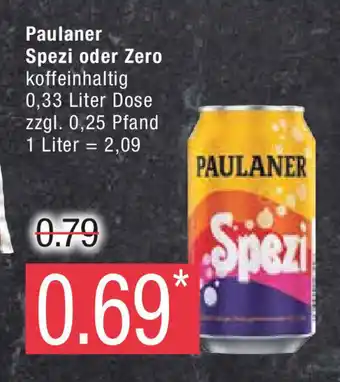 Marktkauf Paulaner Spezi oder Zero koffeinhaltig 0,33 L Angebot