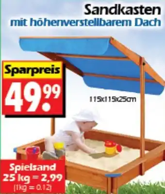 Wreesmann Sandkasten mit höhenverstellbarem Dach Angebot