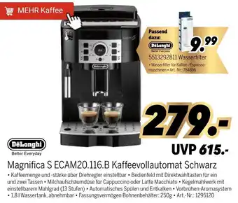 MEDIMAX DeLonghi Magnifica S ECAM20.116.B Kaffeevollautomat Schwarz Angebot