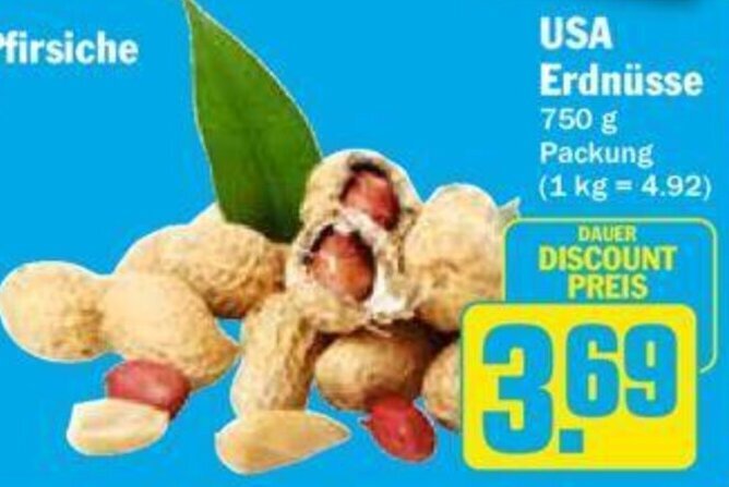 Hit USA Erdnüsse 750 g Packung Angebot